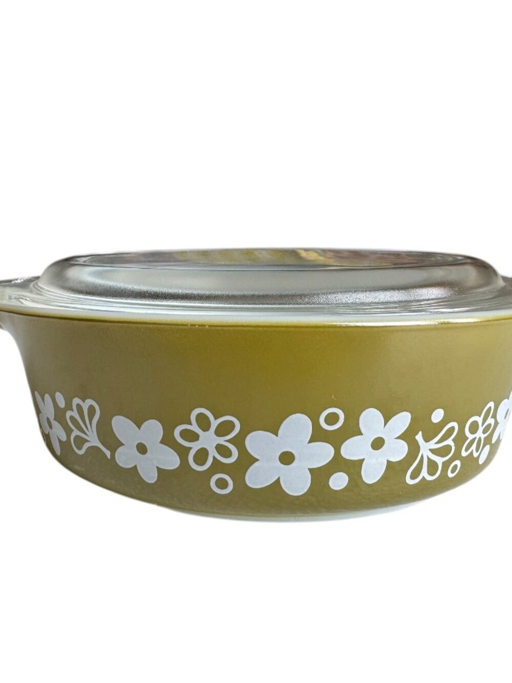 Vtg Pyrex Spring Blossom Dish/lLid 1 Pt Round Flower Casserole Corning Corelle